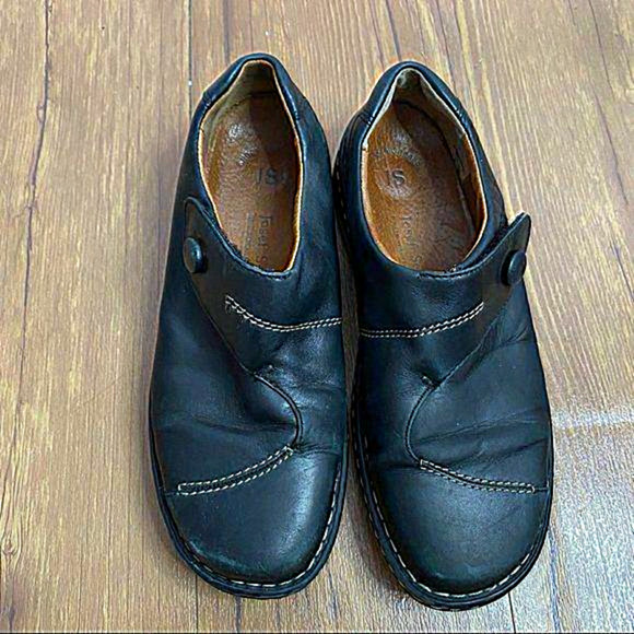 Josef Seibel Slip‎ on Black Shoes Sz 8 - Picture 1 of 12